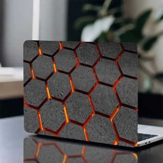 2pcs Science Fiction Hexagonal Laptop Case Sticker, Vinyl, Scratch Resistant - Waterproof, Scratch Resistant, Geometric, Laptop Universal Protective Film for 30.48cm to 38.1cm Laptops, Plastic, Metal Surface, Removable Without Marks, Single Use