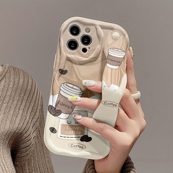 [Anti-Fall] Mobile Phone Case | Soft Gel Anti-Fall Cream Ribbon Style Coffee Cup Print | Suitable for Apple Series 11/12/13/14/15/16promax Samsung Series A05/A15/A25/A35/A55/S23/S24Ultra - Image 2
