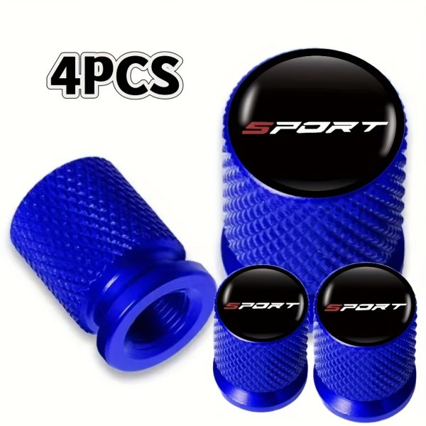 4pcs Universal Metal Tire Valve Stem Caps, Sport Icon Design, Dust & Water Proof, Car Wheel Accessories for All Vehicles - Image 16