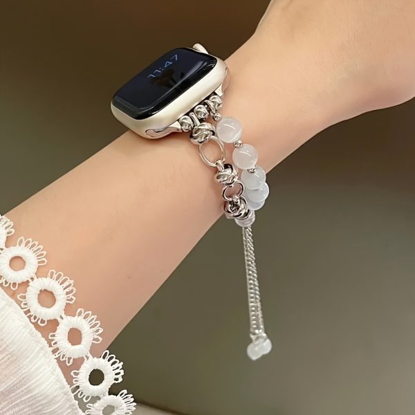 Bezel Watch Series Ultra SE 9 8 7 6 5 4 3 2 1 Beaded Strap, Compatible with 38/40/41/42/44/45mm, Fashionable Durable Band with Adjustable Buckle - Image 9