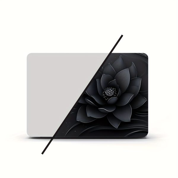 2-Pack Vinyl Laptop Skin, Black Lotus Sticker, Scratch-Resistant DIY Art Protective Cover, Compatible with HP, Dell, Lenovo, Apple, ASUS - Easy to Apply, Durable for Laptops, Cars, Helmets, Motorcycles, Fridge Decor, Cartoon Pattern, Semi-Matte Finish, Self-Adhesive Mount - Image 4