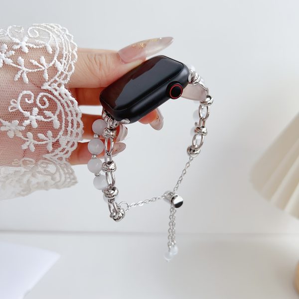 Stylish Beaded Metal Dual Chain Bracelet Strap Suitable for Apple Watch 38mm 40mm 41mm 42mm 44mm 45mm 49mm (S10 42)mm (S10 46)mm, High-End Women's Wristband Suitable for iWatch Series Ultra 2 SE 10 9 8 7 6 5 4 3 2 1 Gift - Image 12