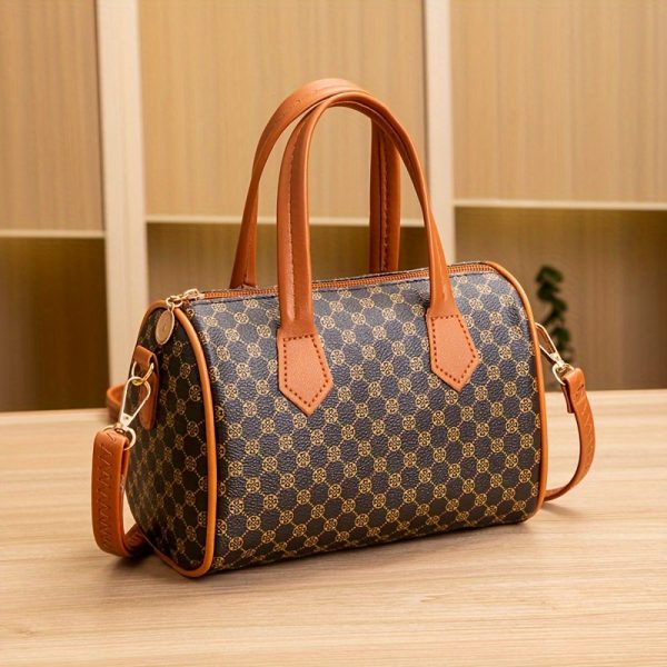 Vintage Polka Dot Mini Crossbody Bag for Women - Lightweight Synthetic Leather with Detachable Adjustable Shoulder Strap & Zipper Closure, Compact 19.51x13.0x11.99cm, Durable Polyester Lining, Deep Brown - Perfect for Travel, Holidays & Gifts, Leather Crossbody Bag, Holiday Gift Accessory, Classic Turnlock Closure - Image 13