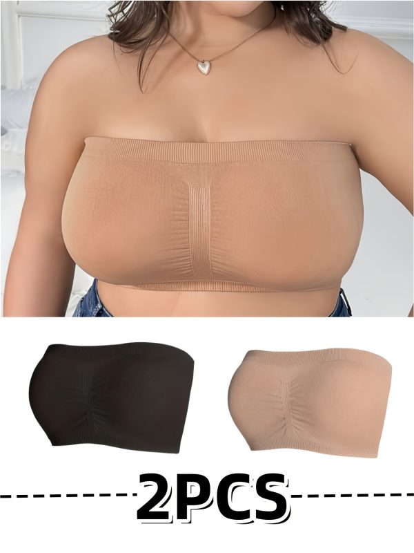 2pcs Strapless Seamless Tube Top – Breathable, Solid Color, Comfortable & Versatile, Sexy Non-Slip Ruched Bra for Women, Essential for Any Wardrobe - Image 8