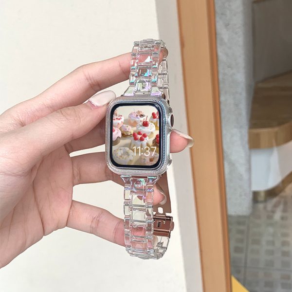 1pc Silica Gel Resin Watch Band for Apple Watch Series 10/9/8/7/SE/6/5/4/3, Casual Style, Transparent Elegant Design, Quick Release Foldover Clasp, Replacement Bracelet for 46/38/40/41/42/44/45/49mm - Youth Watches Compatible - Image 10