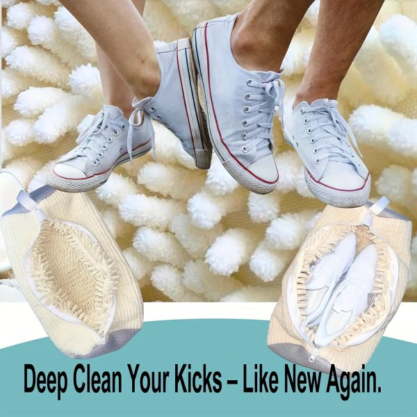 1pc Shoe Washing Machine Bag: Washing Machine and Dryer Laundry Shoe Bag, Includes Dustproof Shoe Bag - Reusable Shoe Cleaning Bag, Suitable for Sports Shoes and Tennis Shoes, Stain-Free Cleaning Kit (White) - Image 4