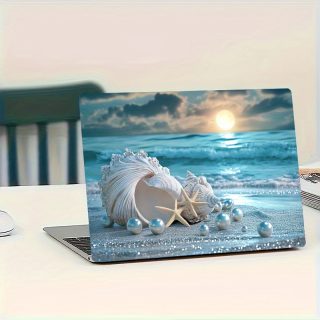 2pcs/set Beach Vinyl Laptop Case with Stickers, Scratch-Proof DIY Art Protective Case, Suitable for Laptops - Easy to Paste and Durable Design, No Glue Neede