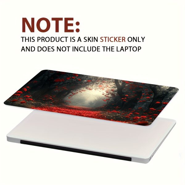 2pcs Rose Forest Laptop Art Decal Light Beige Stickers, Universal Waterproof and Scratch Resistant Laptop Skins for Laptops & Cars - Image 6