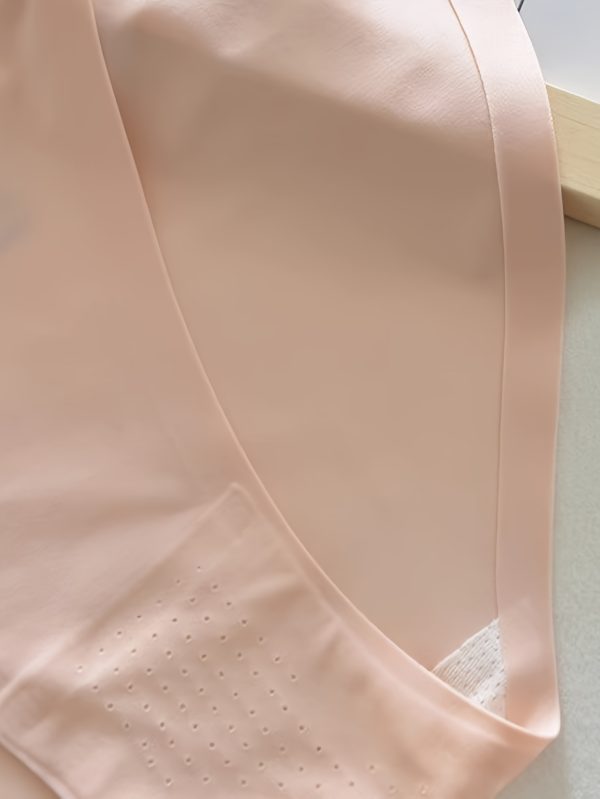 7pcs Women's Breathable Nylon Briefs - Soft, Stretchy, Solid Color Panties with Cute Bow Detail, Non-Transparent - Image 3