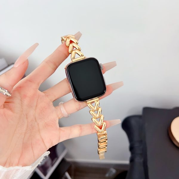 Fashion V-shaped Stainless Steel Smartwatch Strap For Apple Watch SE10/9/8/7/6/5/4/3/2/1, Women's Replacement Bracelet Strap - Image 5