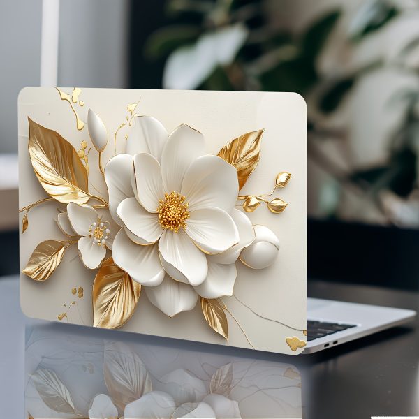 Vinyl Laptop Case with Floral Stickers, 2pcs/Set, Scratch-Proof DIY Art Protective Case, Suitable for Laptops - Easy to Paste and Durable Design Suitable for Laptops, Cars, Helmets, Motorcycles, Refrigerator Decoratio - Image 7