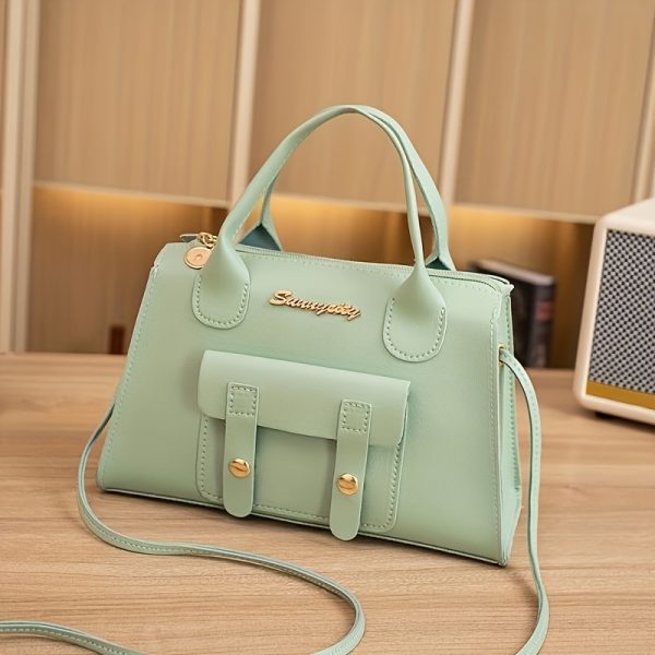 Women's Minimalist Luxury Crossbody Bag with Detachable Adjustable Strap - Compact Handbag for Travel, Shopping & Commute, Zipper Closure, 6 Colors (Khaki/Light Brown/White/Pink/Green/Black), Crossbody Purse, Commute Handbag, Modern Handbag, Sleek Design, Casual Accessory, Stylish Purse, Durable Material, Versatile Purse, Travel Essentials - Image 13