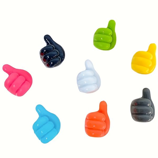 10pcs, Fashionable Thumb Wall Hooks - Glossy Nail-Free Adhesive, Suitable for Dormitory, Kitchen and Bedroom Easy-to-Hang Hangers, Utility Hooks - Image 6