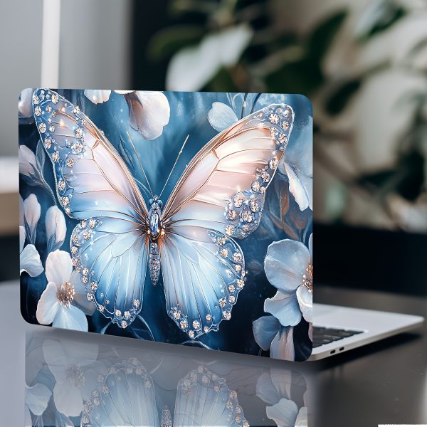 Vinyl Laptop Case Butterfly Flower Stickers, 2pcs/set, Scratch-Proof DIY Art Protective Case, Suitable for Laptops - Easy to Paste and Durable Design Suitable for Laptops, Cars, Helmets, Motorcycles, Refrigerator Decoration - Image 7
