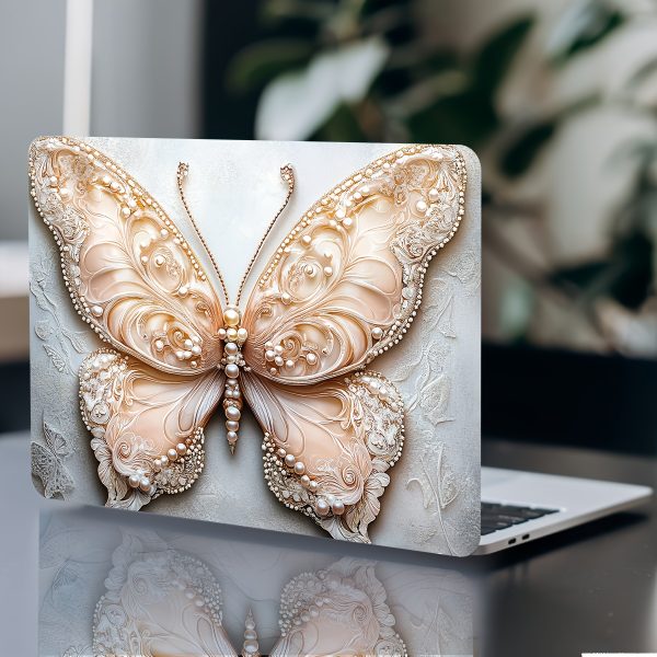 2pcs Butterfly Laptop Art Decal Skins, Universal Notebook Skin, Non-reusable, Cartoon Pattern, Vinyl, Self-adhesive, Waterproof, Scratch-Resistant, for Laptops, Cars, Helmets, Motorcycles, Refrigerator - Image 7