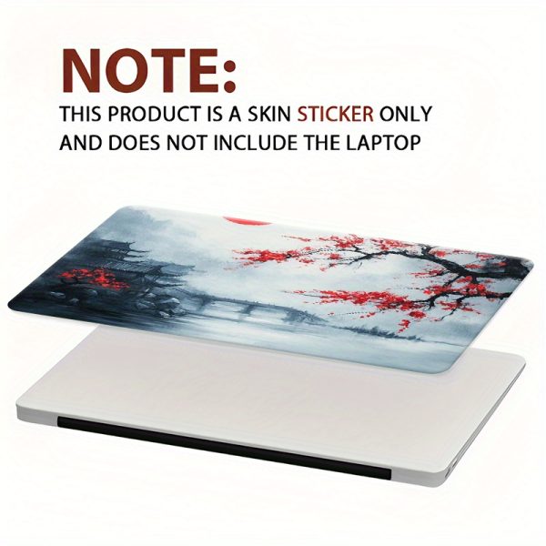 3pcs Vibrant Red Maple Leaf & Traditional Asian Bridge Laptop Stickers - Durable PVC, Anti-Scratch, Perfect for MacBook & Other Laptops - Available in 1pc Spare, Laptop Decoration | Artistic Laptop Skin | Durable Laptop Skin, Laptop Accessories - Image 7
