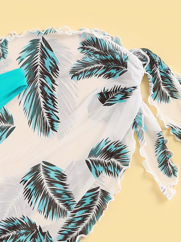 Women's Fashion Leaf Print Bikini Skirt Set - Image 4