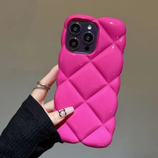 Communication 5A06: A Creative And Trendy Pink Diamond-Patterned Silicone Case Designed for The Iphone 16 Pro Max, Offering Full Protection And Anti-Drop Features, Suitable for Models 15 Pro, 14 Max, 13, And