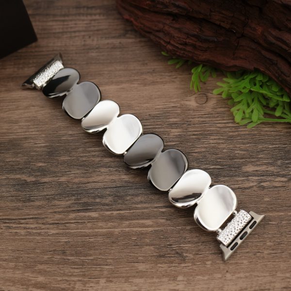 Elegant Golden-Tone Stretch Bracelet Band for Apple Watch Series (38mm-49mm) - Fashionable Two-Tone Metal 's Wristband with Heart Accents, Compatible with iWatch Ultra 2, SE, and More, Wearable Technology | Luxury Watch Strap | Decorative Elets, Apple Watch Accessories - Image 10