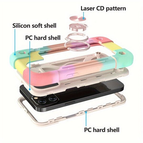 Shockproof Rugged Case for Iphone 16 Pro Max 15 14 13 12 11 XR with 360° Swivel Ring Stand, Drop Resistant Full Body Rugged Case 3-In-1 Protective Durable Cas - Image 3
