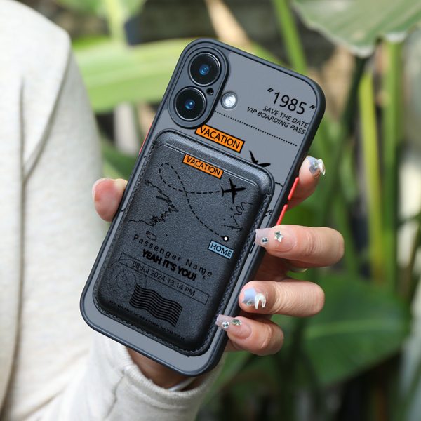 2pcs 1 set&Fashionable luxury all inclusive shockproof Aeronautical chart Pattern for iPhone 16 15 14 13 12 11 Pro Max 7 8 Pus Magnetic attraction Phone case&High quality Faux Leather magnetic card clip KJ1 Compatible with 1-2 credit cards or bank cards - Image 4