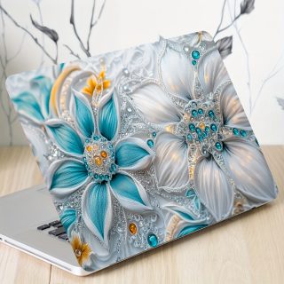 2pcs Elegant Mandala Flower Vinyl Laptop Skins - Durable DIY Art Protection for HP, Dell, Lenovo, Apple, ASUS - Easy to Apply, Self-Adhesive, Semi-Matte Finish - Ideal for Laptops, Cars, Helmets, Motorcycles, Fridge Decor, Helmet Decor | Artistic Laptop Skin | Durable Vinyl Skin, Laptop Sleeve