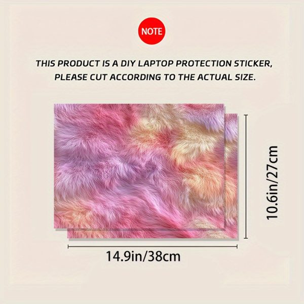 3pcs, 1pc spare, no need to worry about sticking it wrong, reusable universal laptop protective film, PVC material, Plush Light Beige series design pattern, 38.99x27.0 cm, semi-matte surface, self-adhesive, easy to use, remove without leaving traces and glue-free, suitable for laptops - Image 6