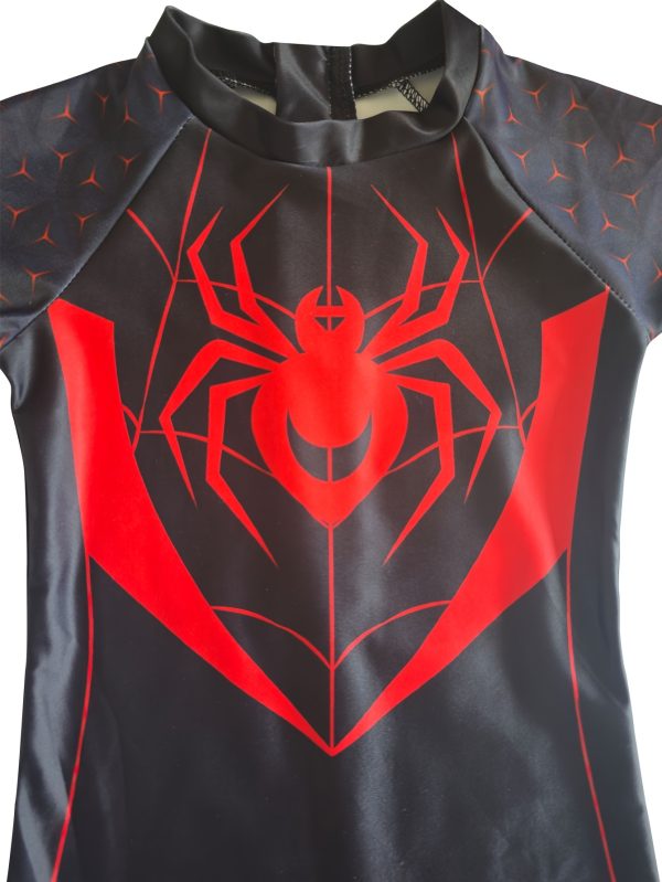 Spider Flame Print Short Sleeve One-Piece Zipper One-Piece Swimsuit Swimming Cap Fashion Leisure Water Park Pool Beach Seaside Hot Spring Vacation - Image 3