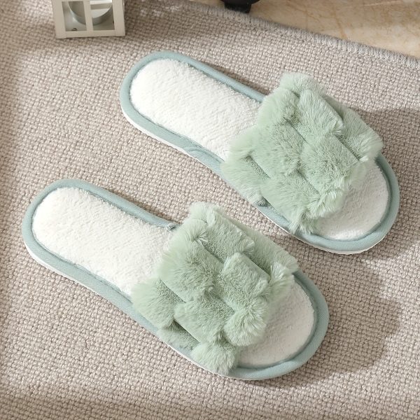 Women'S Casual Plush Slippers for Autumn And Winter, Open-Toe Indoor Floor Slippers That Are Non-Slip, Comfortable, Breathable, And Suitable for All Seasons. - Image 3