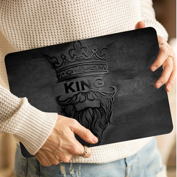 2pcs Crown King Pattern Laptop Art Decal Protective Case, Universal Netbook Light Beige Stickers Non-Reusable Laptop Skins Waterproof and Scratch Resistant - Water-resistant, Anti-scratch, Suitable for Laptops - Image 7