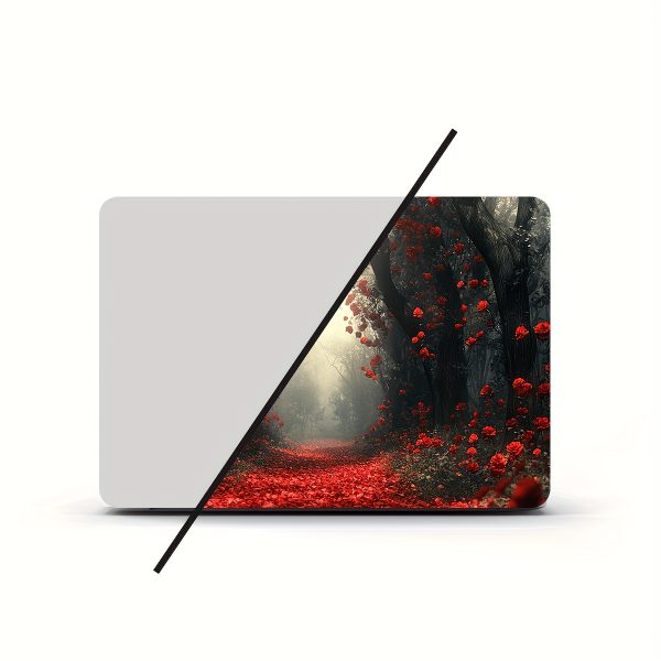 2pcs Rose Forest Laptop Art Decal Light Beige Stickers, Universal Waterproof and Scratch Resistant Laptop Skins for Laptops & Cars - Image 4
