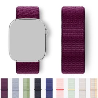 MIOHHR 1pc Nylon Loop Band for Apple Watch, Casual Style with Deployant Clasp, Sport Bracelet Correa Compatible with iWatch Series 1-10/SE/Ultra, Independence Day/Christmas/Football Holiday Gift
