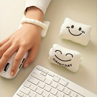Ergonomic Memory Foam Wrist Rest with "Happy Day" Design - Comfortable & Lightweight Mouse Pad for Office, Laptops, Macs | Easy Typing Support, Sponge Pillow, Keyboard Compatible, Office Desk Accessory | Cheerful Workspace | Lightweight Wrist Support, Wrist Support Pad