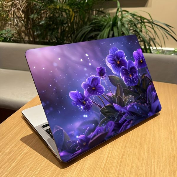 2pcs Purple Pansy Floral Vinyl Laptop Sticker Skins - Scratch-Resistant Waterproof Decals for 30.48-38.1 cm Laptops, Easy Peel & Stick No Residue, Replaceable Disposable Decoration, Perfect Digital Gift, Tech Accessory, Eyecatching Design, Scratchresistant Decal - Image 8