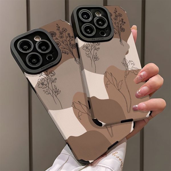 Abstract Brown Floral Pattern Phone Case for Iphone 15/15 Plus/15 Pro/15 Pro Max, Iphone 14/14 Plus/14 Pro/14 Pro Max, Iphone 13/13 Pro/13 Pro Max, Iphone 12/12 Pro/12 Pro Max, Iphone 11/11/11 Pro Max/Iphone 7/8/Iphone X/XS, Dirt-Resistant, Shockproof, And Stylish. - Image 6