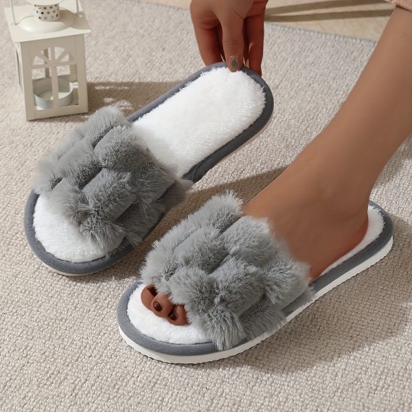 Women'S Casual Plush Slippers for Autumn And Winter, Open-Toe Indoor Floor Slippers That Are Non-Slip, Comfortable, Breathable, And Suitable for All Seasons. - Image 9
