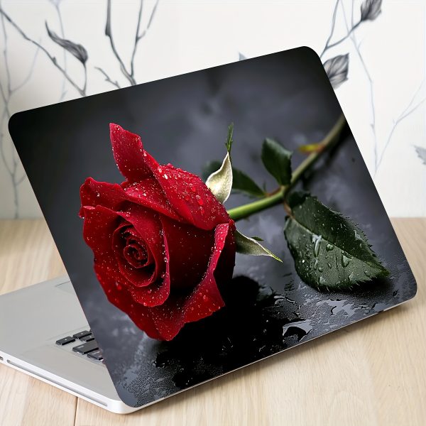 2pcs Elegant Red Rose Vinyl Laptop Stickers - Waterproof, Scratch-Resistant, DIY Art Protection for Laptops & Tablets, Perfect for Romantic Themes, Romantic Theme Accessories | Elegant Rose Design | Waterproof Sticker - Image 7