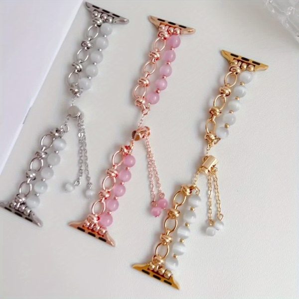 Stylish Beaded Metal Dual Chain Bracelet Strap Suitable for Apple Watch 38mm 40mm 41mm 42mm 44mm 45mm 49mm (S10 42)mm (S10 46)mm, High-End Women's Wristband Suitable for iWatch Series Ultra 2 SE 10 9 8 7 6 5 4 3 2 1 Gift - Image 14