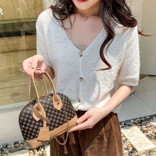 Women's Convertible Crossbody Bag - Beige Purse with Zipper Closure, Detachable Strap for Everyday, Office, Party - Elegant Ladies Handbag in Beige/Tan/Black/White/Gray/Blue/Red/Clear Colors, Crossbody Purse, Versatile Travel Bag, Modern European Style, Textured Finish - Image 4
